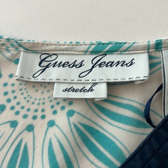 Guess Jeans silk kimono style shirt comfortable stretch navy blue Kimono tunic - Picture 4 of 10